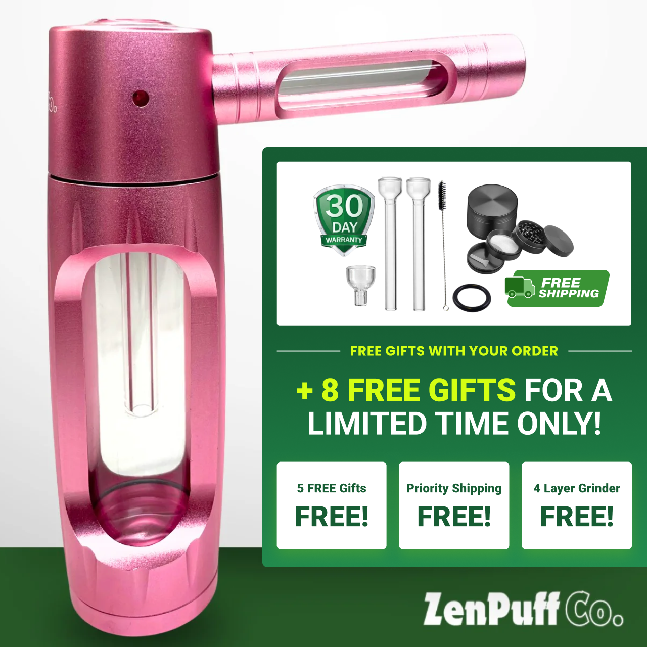 ZenPuff Co.™ Premium Glass & Aluminum Water Bottle